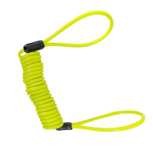 CABLE RESORTE DE SEGURIDAD PARA CANDADO DE MOTO COLOR AMARILLO NEON