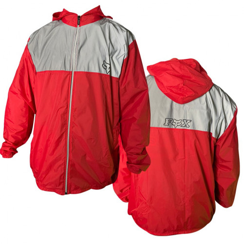 CHAQUETA FOX CORTAVIENTOS ROJO GRIS L