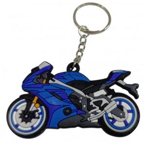 LLAVERO DE MOTO EN GOMA R6 AZUL CLARO