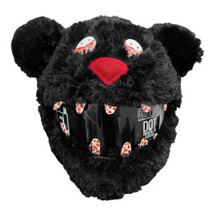 FUNDA OSO NEGRO OJOS DE BOTON BLANCO ROJO