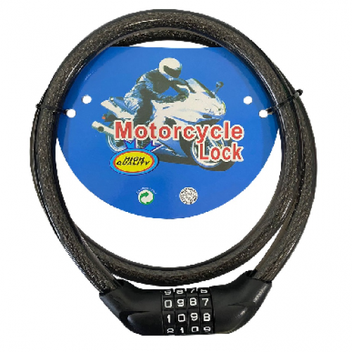 GUAYA DE SEGURIDAD CON CLAVE PARA MOTO W-004 GRANDE 4 DIGITOS