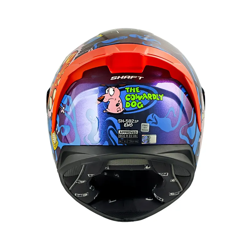 CASCO INTEGRAL SHAFT 582 SP EVO THE COWARDLY DOG VISOR IRIDIUM DORADO HUMO CLARO S - Imagen 3