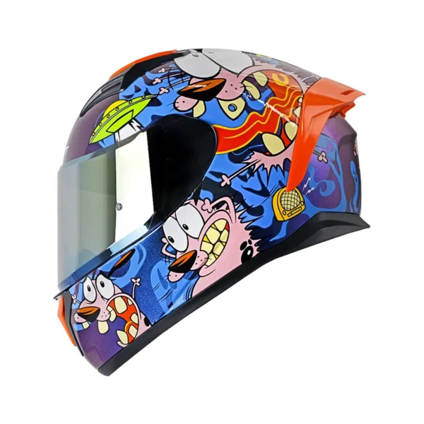 Casco integral Shaft 582 SP EVO The Cowardly Dog Visor Iridium Dorado Humo Claro XL