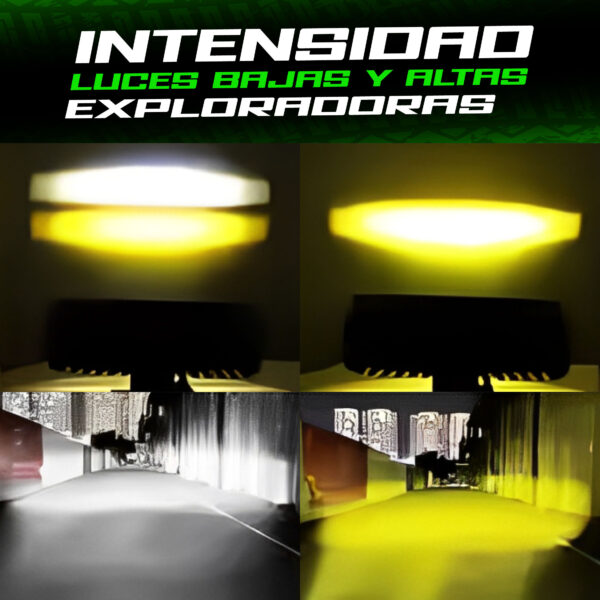 EXPLORADORA 4 OJOS LED DOBLE COLOR ANTINIEBLA 4 FUNCIONES