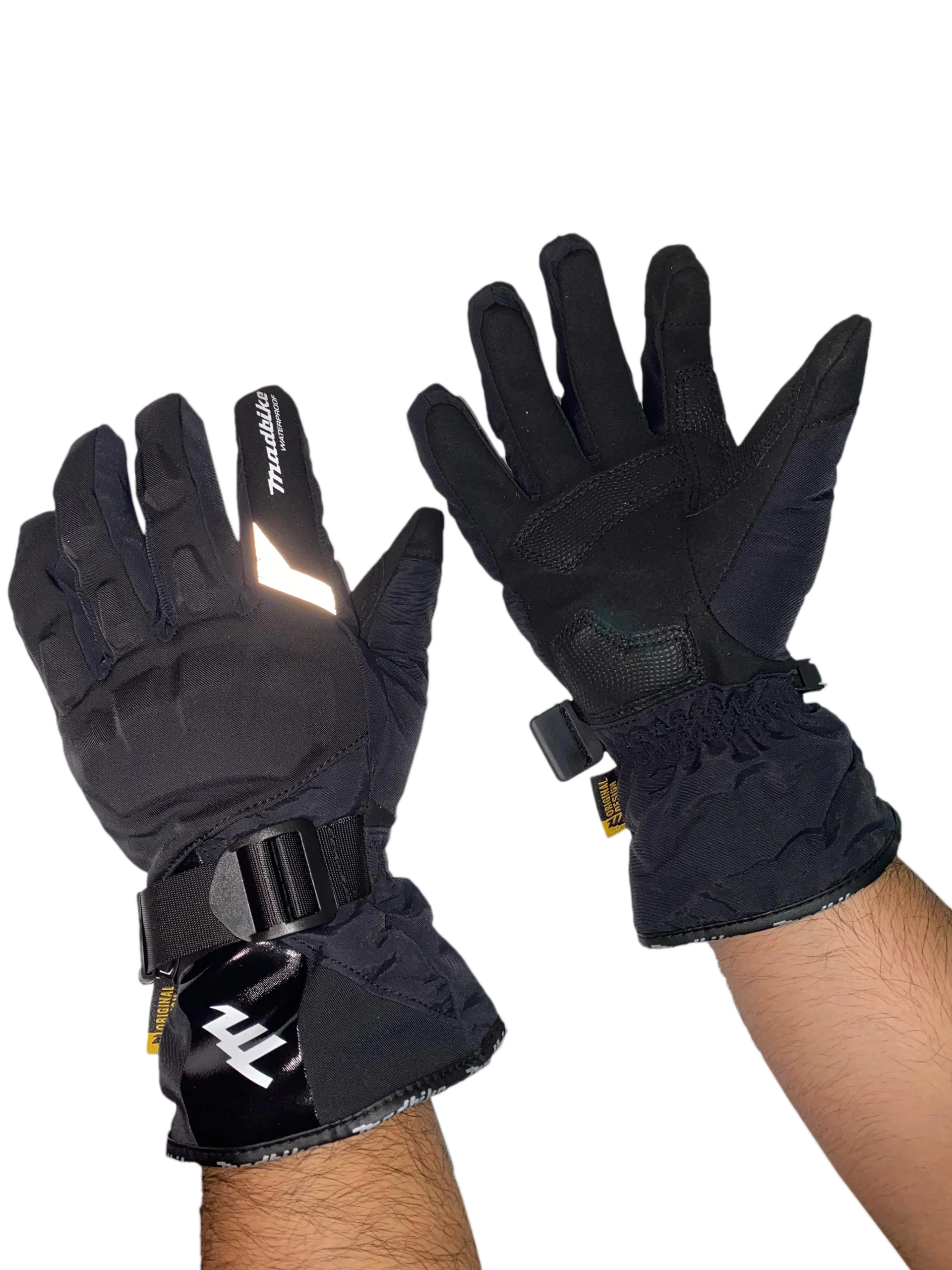 GUANTES IMPERMEABLES MADBIKE NEGRO CON BLANCO XL - Imagen 2