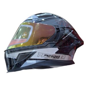 CASCO INTEGRAL PRO RIDER 716SP WIELKI NEGRO / GRIS / GRIS OSCURO VISOR IRIDIUM ROJO SPOILER HUMO S
