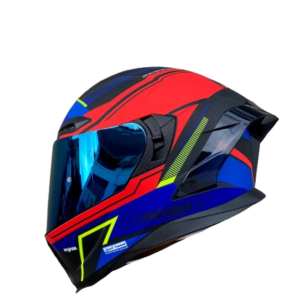 CASCO INTEGRAL PRO RIDER 716SP WIELKI NEGRO / ROJO / AZUL VISOR IRIDIUM AZUL SPOILER HUMO S