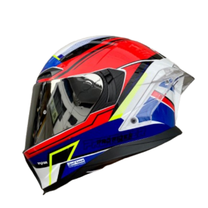 CASCO INTEGRAL PRO RIDER 716SP WIELKI BLANCO / ROJO / AZUL VISOR SILVER SPOILER TRANSPARENTE S
