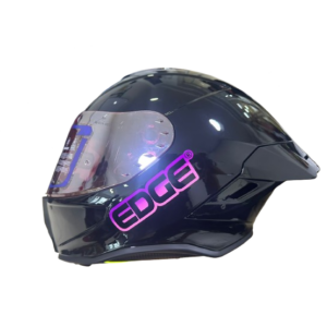 CASCO EDGE INTEGRAL SHANGHAI SOLIDO NEGRO ROSADO BRILLANTE VISOR IRIDIUN ROSADO L