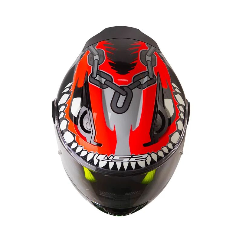 Casco Integral LS2 FF812 Kid Punk Brillo Gris Rojo Visor TR M - Imagen 2