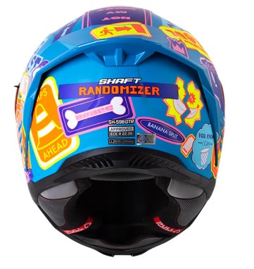 Casco Integral SHAFT 598 GTR randomize Mate azul naranja visor naranja XL - Imagen 4