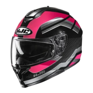 Casco Integral Hjc C70N Belis_MC8 Brillo Rosado Negro Visor TR M