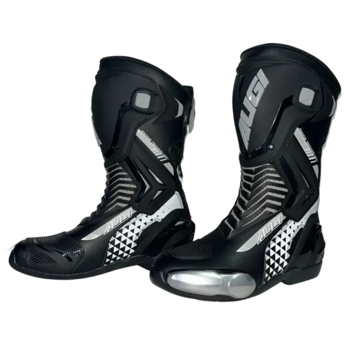 BOTAS  MOTO VELOCIDAD AUGI NEGRO GRIS TALLA 40