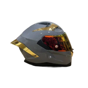 Casco Integral DV MM Solid Gris 937 Visor y spoiler Dorado XL