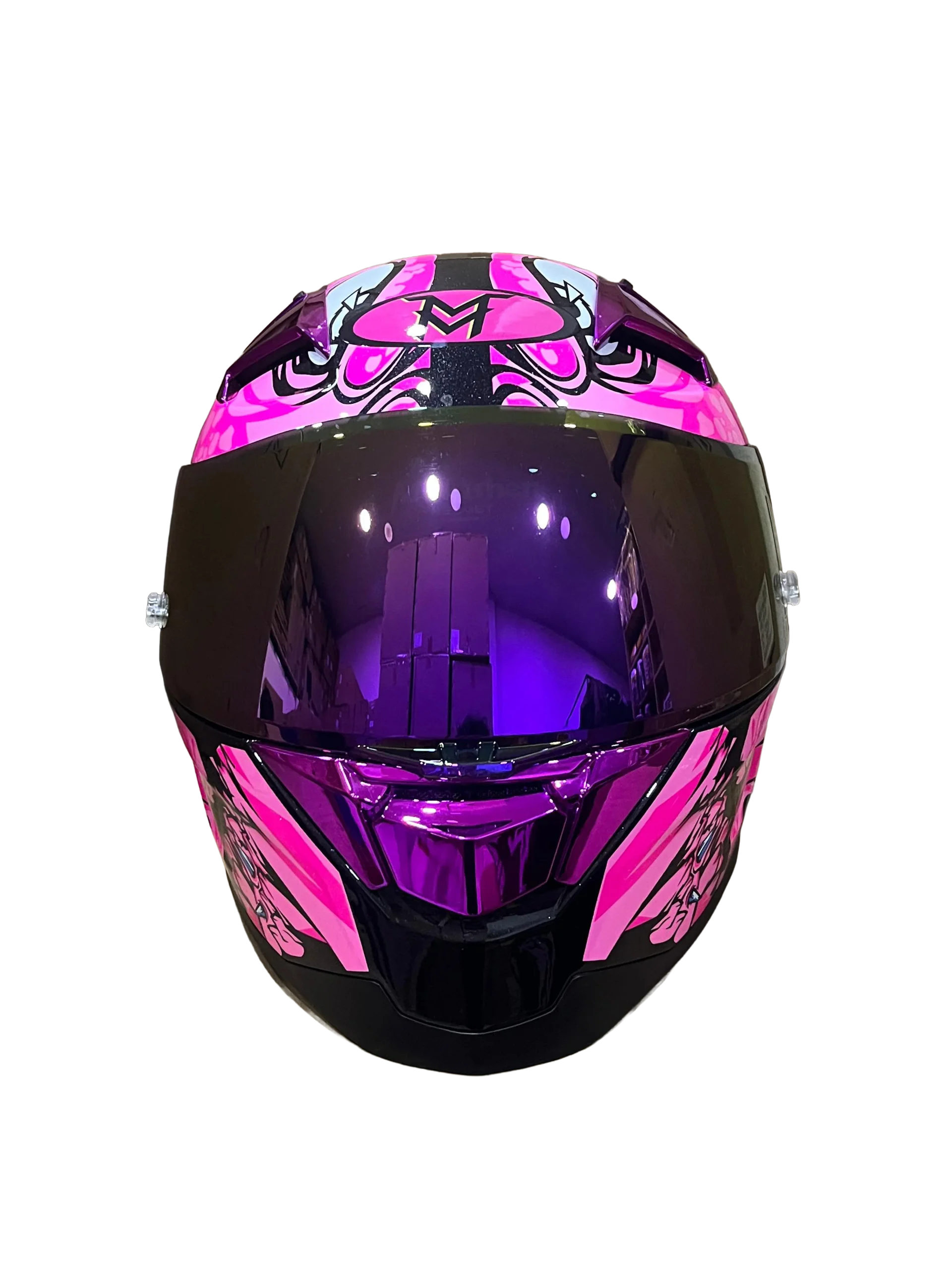 Casco Integral DV MM 937 Dragon Fucsia Azul Visor y spoiler Morado XL - Imagen 3