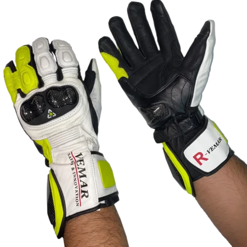 GUANTES VEMAR LARGO BLANCO AMARILLO TALLA XL