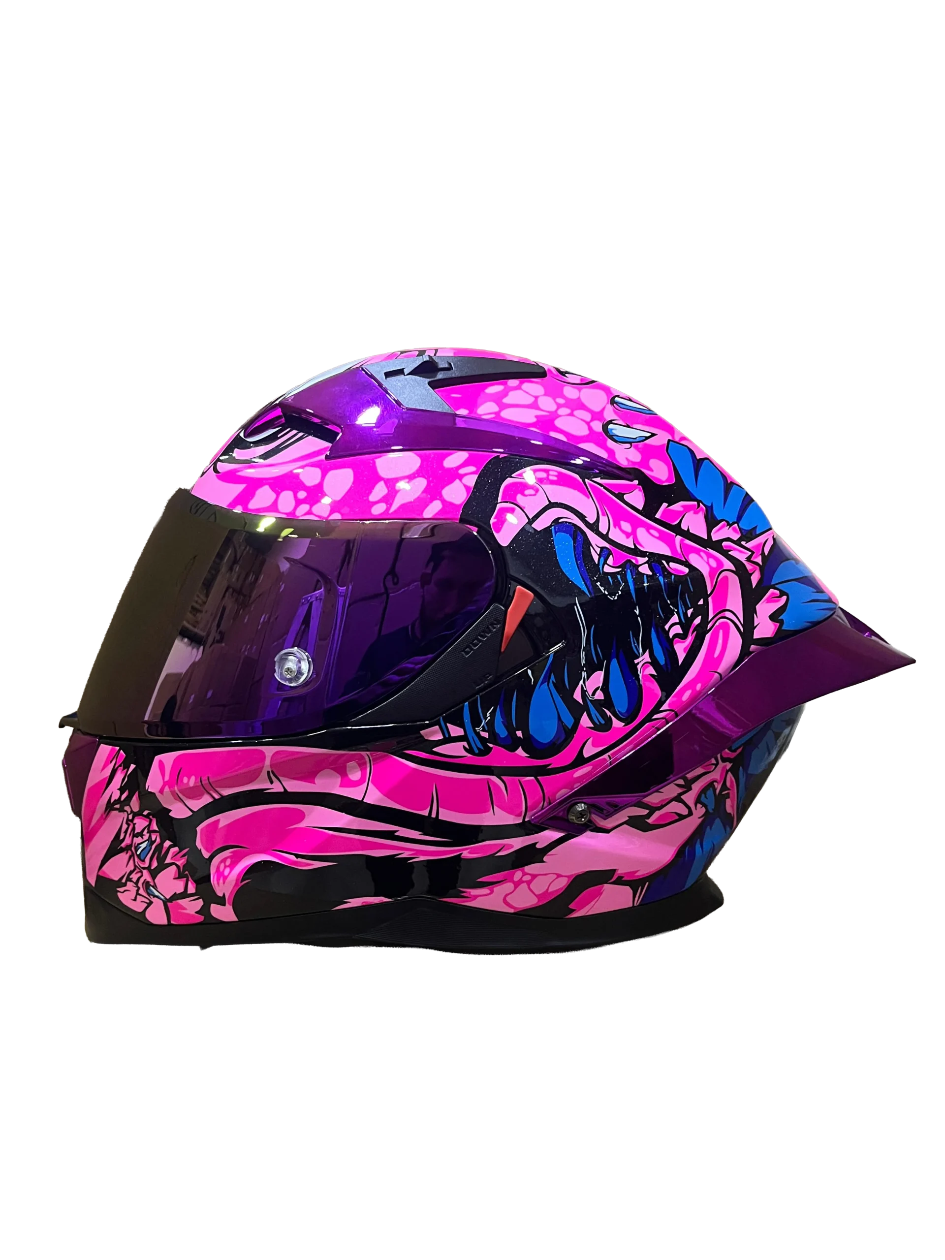 Casco Integral DV MM 937 Dragon Fucsia Azul Visor y spoiler Morado XL - Imagen 4
