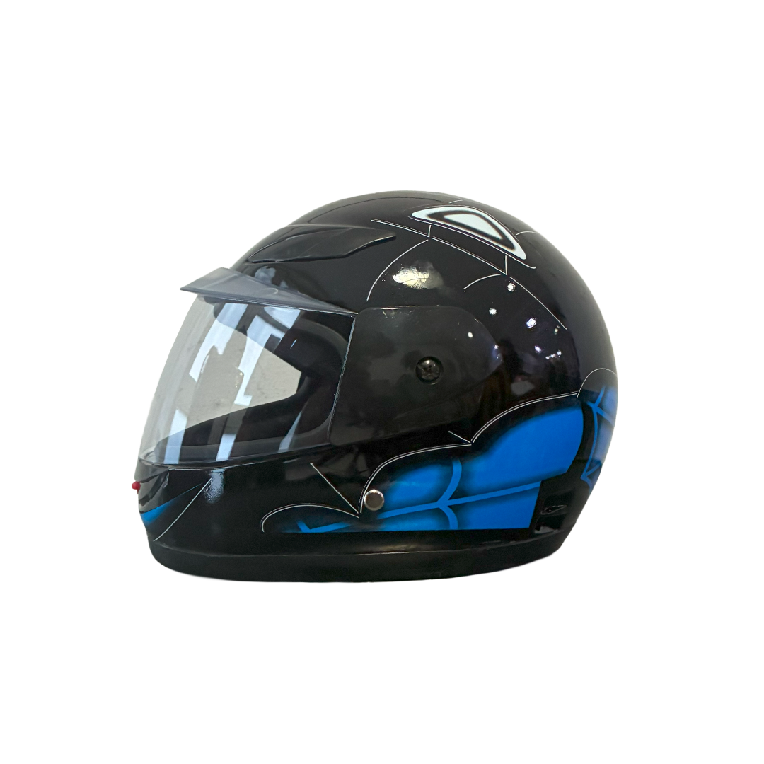 Casco Integral Niño Negro Azul Spider Man Talla Unica