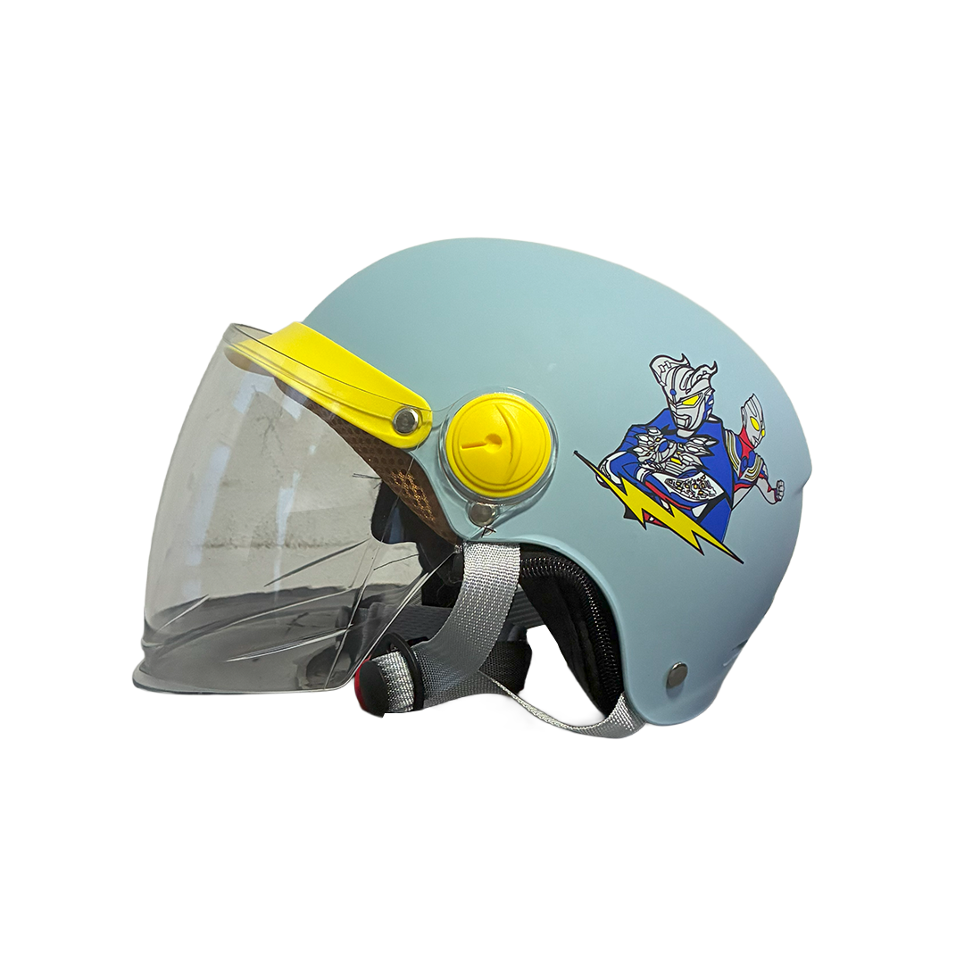 Casco Niño Abierto Azul Cielo Robot