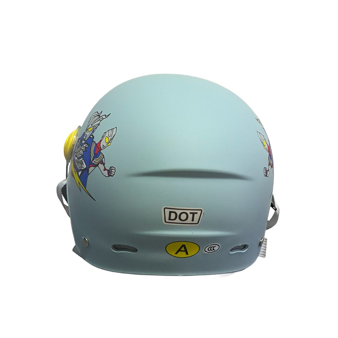 Casco Niño Abierto Azul Cielo Robot - Imagen 2