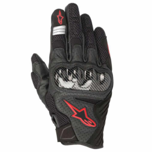 GUANTES ALPINESTAR SMX1 AIR V2  NEGRO / ROJO (PROTECCION EN CARBONO) TALLA S