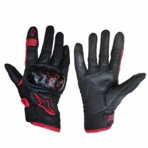 GUANTES ALPINESTAR SMX1 AIR V2 NEGRO / ROJO 93 (PROTECCION EN CARBONO) TALLA S