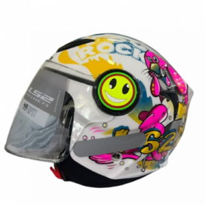 CASCO LS2 FF602 BLANCO FUCSIA FUNNY ROCK M