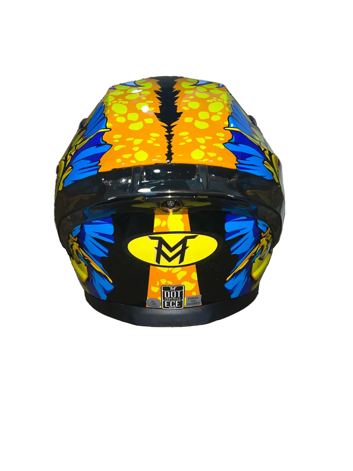Casco Integral DV MM Dragon Amarillo Azul Visor Fucsia Spoiler Smoke L - Imagen 2