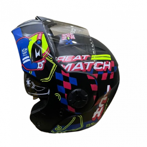 Casco Abatible 3110 Eracer Negro Amarillo Neon Mate Visor TR XS