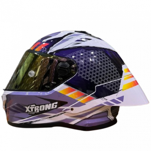Casco Integral xtrong 352R1 Racer Blanco Brillo Morado Visor Morado S