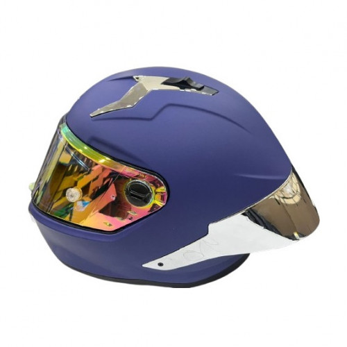 Casco Xtrong 352R1 Morado Mate Spoiler Plateado Visor Revo Rosado S