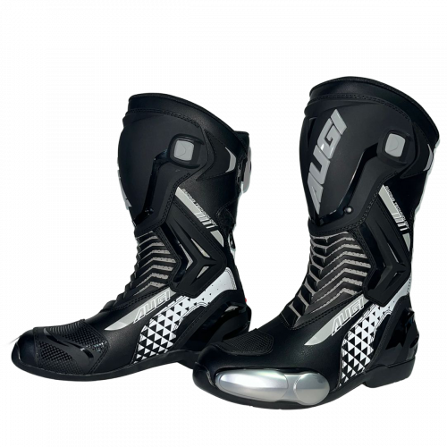 Botas de Moto Velocidad Augi Negro Gris Talla 46