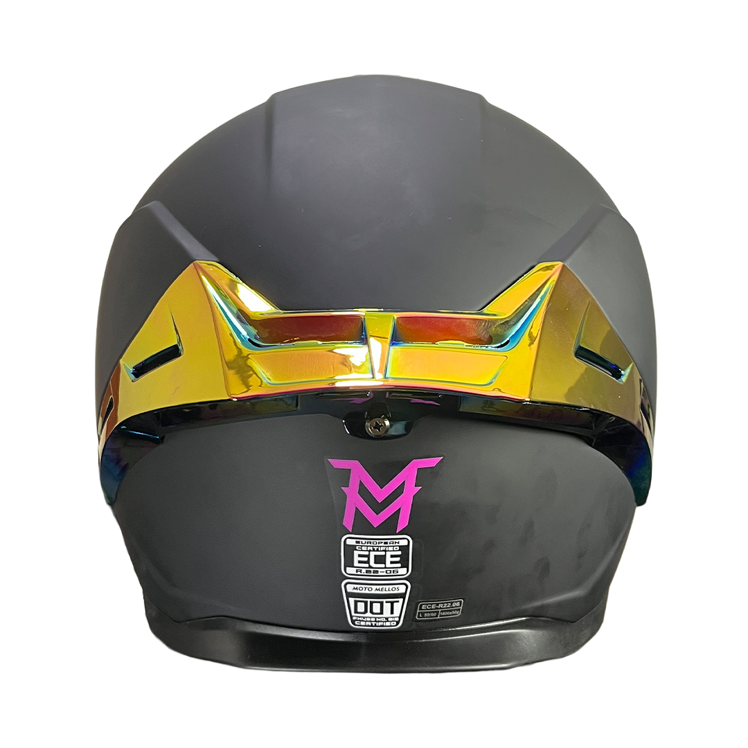 Casco Integral MM 909SP Solid Negro Fucsia Visor Morado XL - Imagen 2