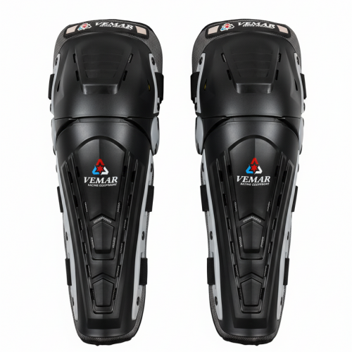 Rodilleras Articuladas Protectora Motociclistas Retractil Negro Vemar