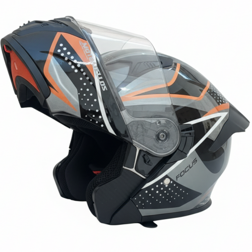 Casco Abatible MM 3140 Negro Naranja Visor TR S