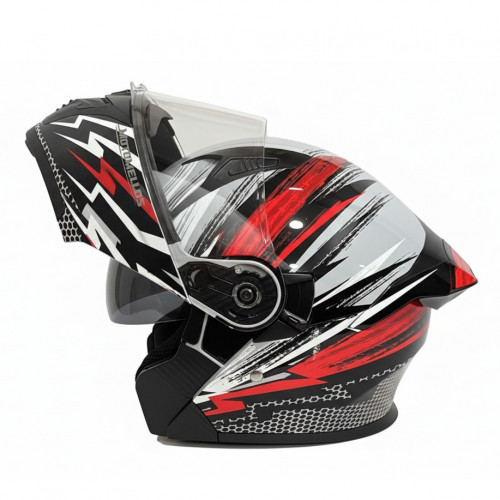 Casco Abatible MM 3140 Gris Rojo Visor TR S