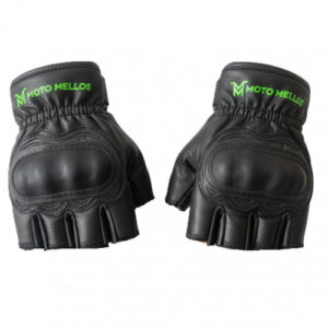GUANTES MOTO MELLOS MEDIO DEDO NEGRO VERDE L