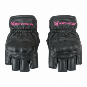 GUANTES MOTO MELLOS MEDIO DEDO NEGRO FUCSIA M