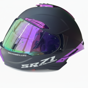 Casco Integral MM 668 Solid Negro Morado Visor Iridium Morado XL