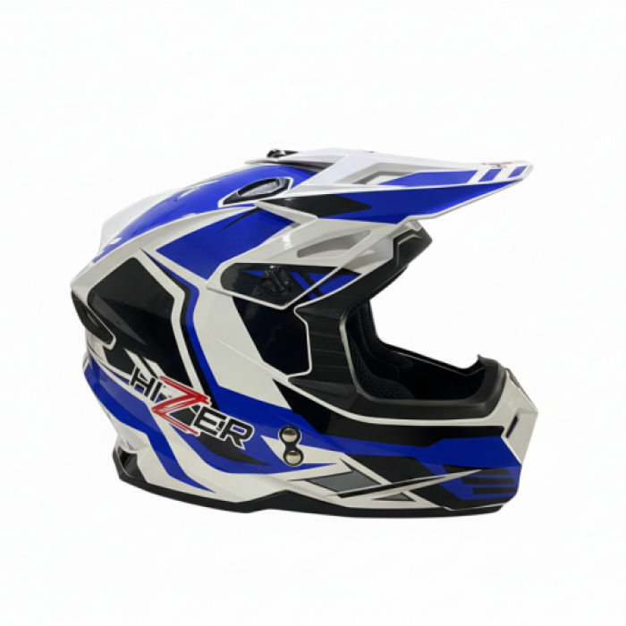 CASCO HIZER CROSS BLANCO AZUL