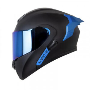 CASCO ABATIBLE X-ONE X-3000RS SOLID NEGRO AZUL VISOR IRIDIUM L