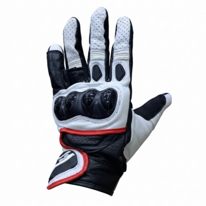 GUANTES ALPINESTAR LOGO BLANCO CAÑA MEDIA NEGRO BLANCO XL