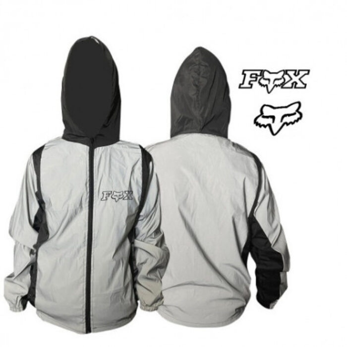 CHAQUETA FOX CORTAVIENTOS REFLECTIVA LÍNEA NEGRA XL