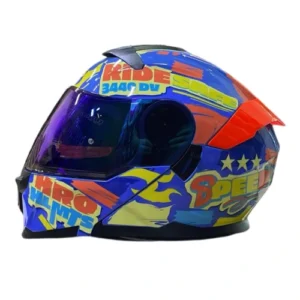 CASCO ABATIBLE HRO 3440DV REKORT AZUL AMARILLO VISOR IRIDIUM L