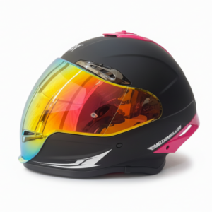 Casco Integral Mm 667 Solid Negro Fucsia Visor Iridium M