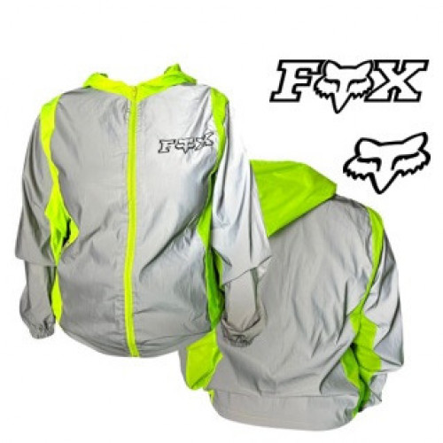 CHAQUETA FOX CORTAVIENTOS REFLECTIVA LÍNEA VERDE L