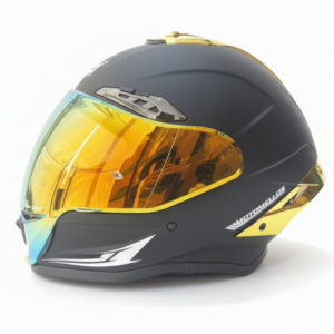 Casco Integral Mm 667 Solid Negro Dorado Visor Dorado S