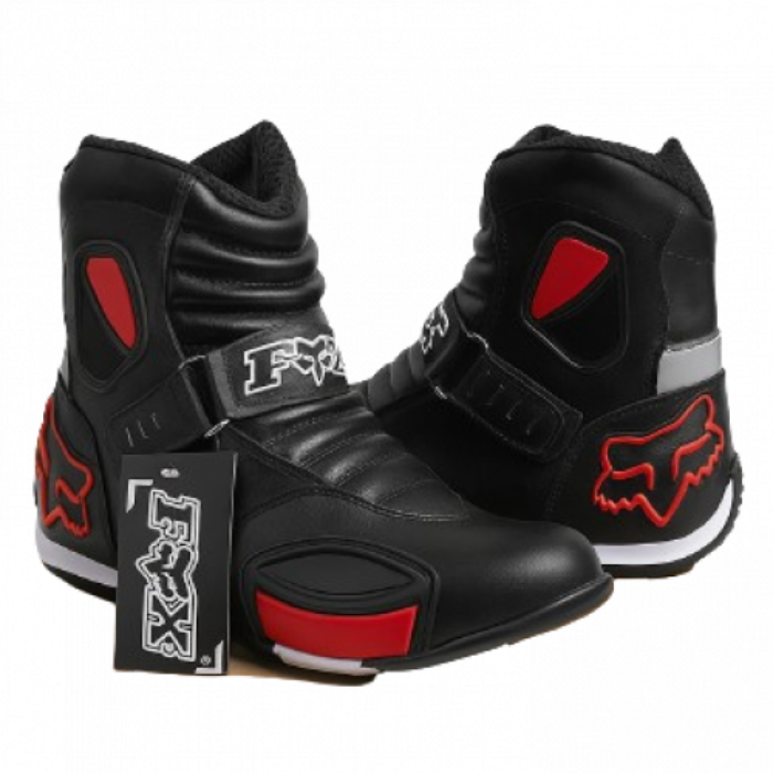 BOTAS PARA MOTOCICLISTA FOX NEGRO ROJO 39