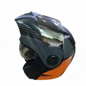 CASCO ABATIBLE ICH 3110 XMAL NEGRO NARANJA VISOR SILVER XL