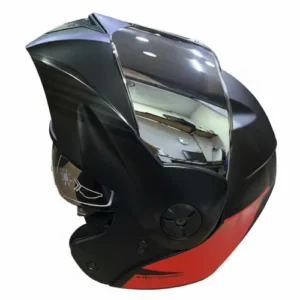 CASCO ABATIBLE ICH 3110 XMAL NEGRO ROJO VISOR SILVER S